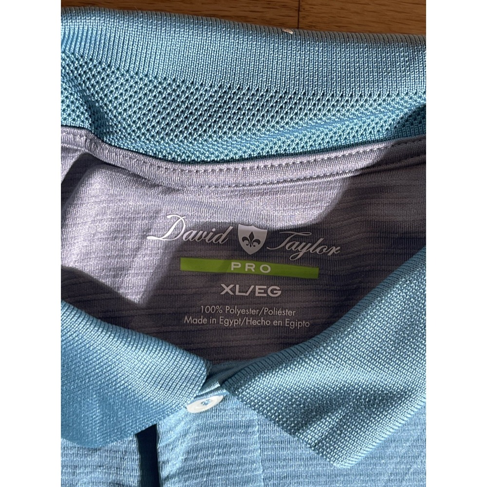 David Taylor Pro Golf Polo Shirt Mens Sz XL Teal Performance Athletic Golf Shirt